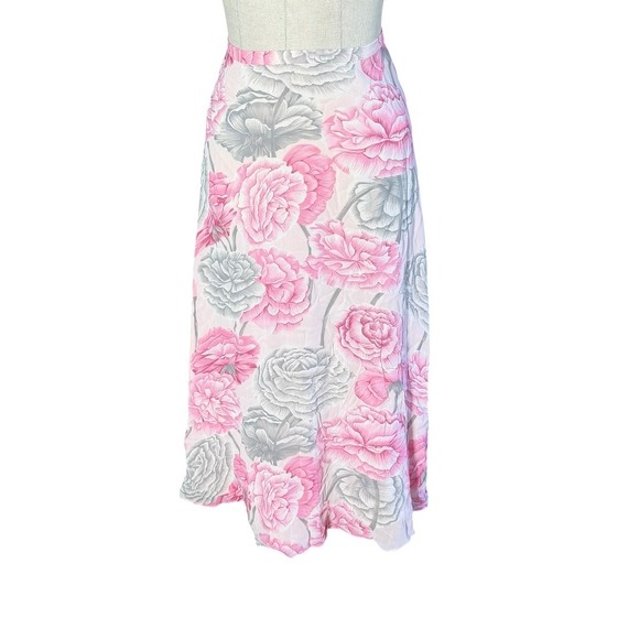 Oscar de la Renta Dresses & Skirts - Oscar de la Renta Pink Floral Rayon Maxi Skirt Petite 10P P13232P NEW